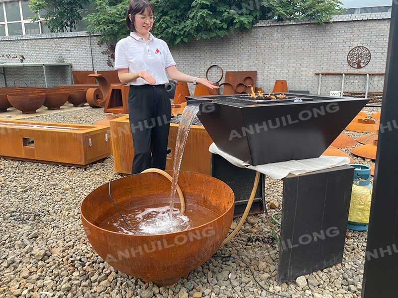 Corten Steel Water Feature For Park Project UK
