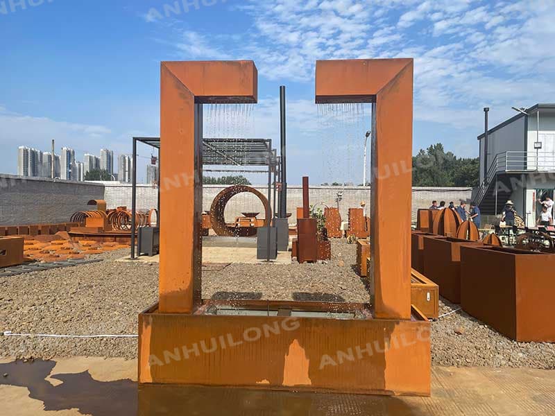 Backyard Corten Water Fountain For Resort Dubai