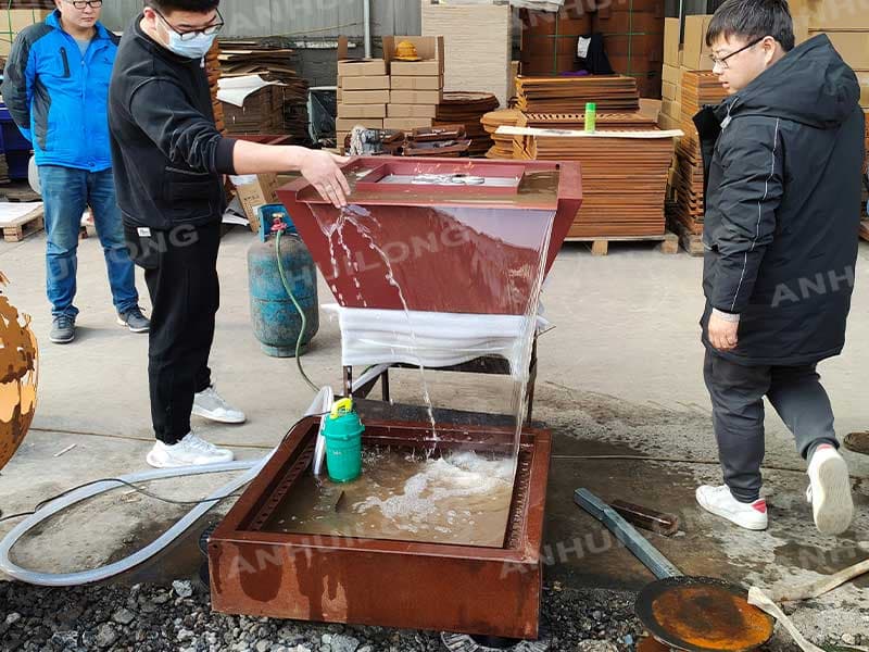 Corten Water Fountain For Municipal Projects United Kingdom