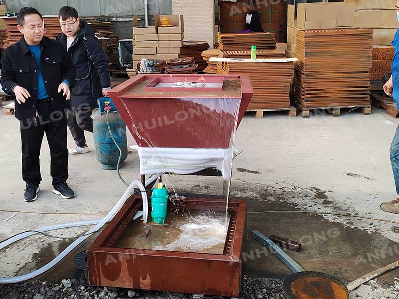 Corten Water Fountain For Municipal Projects United Kingdom