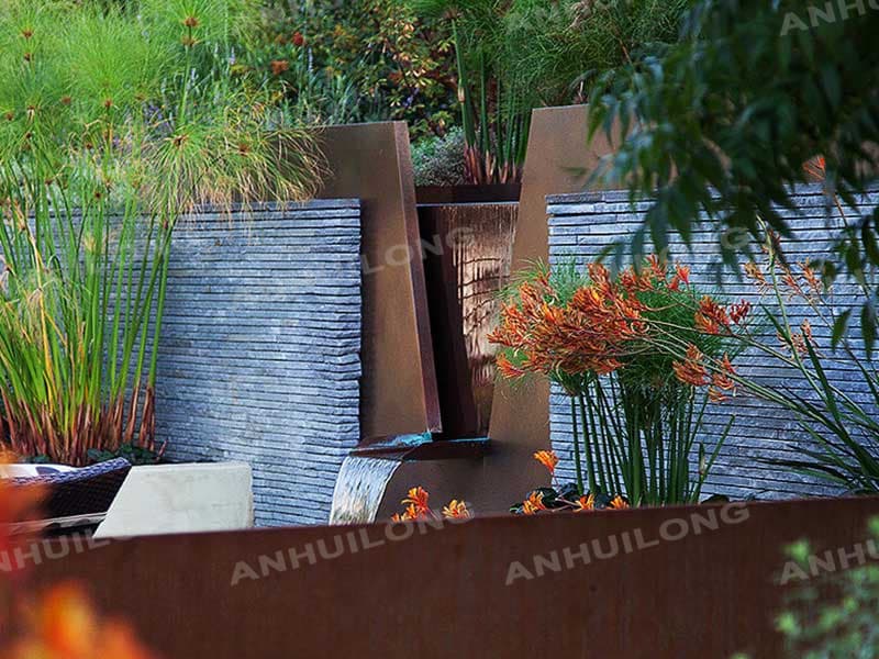 Corten Steel Water Fountain For Resort United Arab Emirates