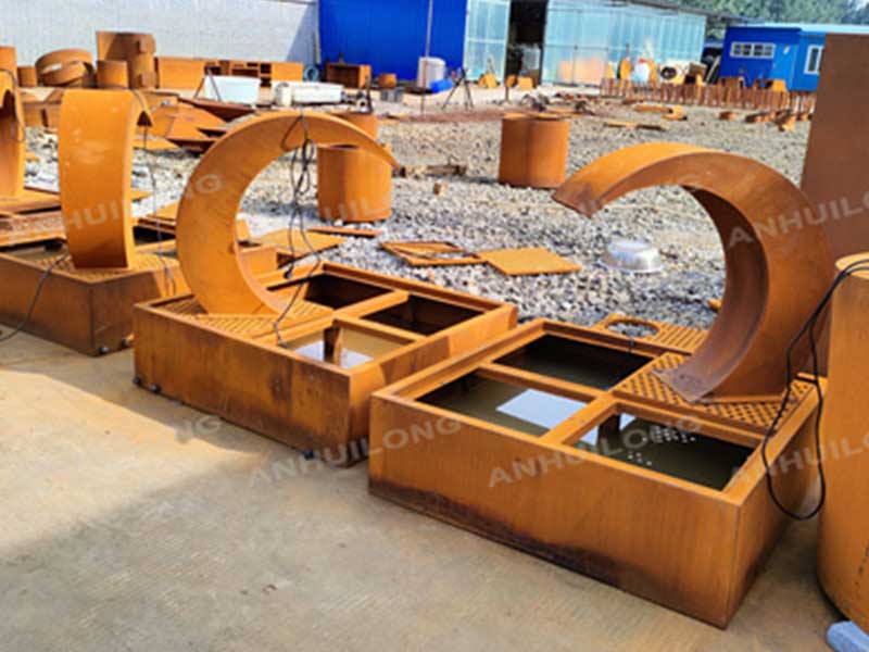 Backyard Corten Water Fountain For Landscaping New Zealand